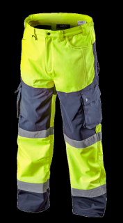 Teplé reflexné pracovné nohavice NEO VISIBILITY žltá (Teplé pracovné nohavice NEO s vysokou viditeľnosťou)