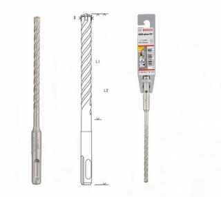 Vrták do kladív SDS-plus-5       6 x 100 x 160 mm (Priemer (D) mm6.0 Pracovná dĺžka (L1) mm100.0 Celková dĺžka (L2) mm160.0)