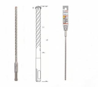 Vrták do kladív SDS-plus-5       6 x 200 x 260 mm (Priemer (D) mm6.0 Pracovná dĺžka (L1) mm200.0 Celková dĺžka (L2) mm260.0)
