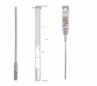 Vrták do kladív SDS-plus-5       6 x 50 x 110 mm (Priemer (D) mm6.0 Pracovná dĺžka (L1) mm50.0 Celková dĺžka (L2) mm110.0)