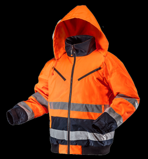 Zateplená reflexná pracovná bunda NEO VISIBILITY oranžová (Zateplená pracovná bunda NEO s vysokou viditeľnosťou)