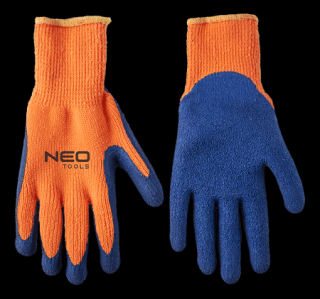 Zateplené pracovné rukavice veľkosť 10 (Pracovné rukavice - akrylové potiahnuté zdrsneným latexom)