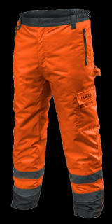 Zateplené reflexné pracovné nohavice NEO VISIBILITY oranžová (Zateplené pracovné nohavice NEO s vysokou viditeľnosťou)