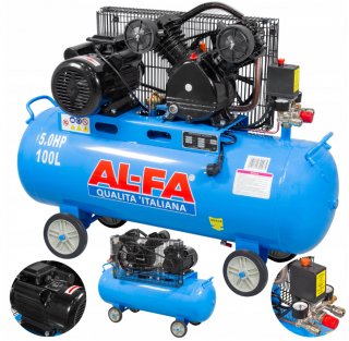 AL-FA ALC-100-2 230V Olejový kompresor 3,8kW 2 piesty 100L