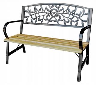 GardenLine Záhradná vonkajšia lavička lavica dreveno-kovová