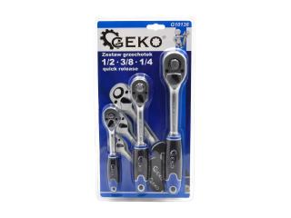 Geko G10136 Račňa 3v1 1/2  3/8  1/4  kľúč quick release