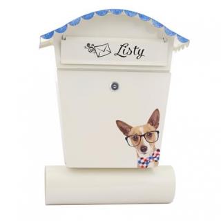 IRMA SKM6 Ručne maľovaná poštová schránka s priehradkou pes
