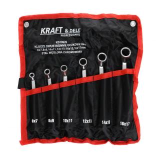 Kraft&Dele KD10928 Dvojstranné očkové kľúče 6-17mm puzdro 6ks Sada