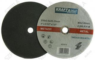 KraftDele KD975 Rezný kotúč na železo kov 230x2.5x22.23mm (KOTÚČ NA KOV 230mm x 2,5mm x 22,23mm)