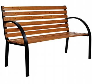 MALATEC 9808 Záhradná / vonkajšia lavička, lavica, drevená 122cm, pre 3 osoby