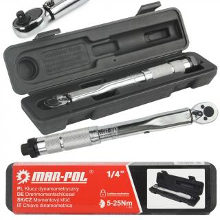 MAR-POL M53579 Momentový kľúč 1/4  5-25 Nm