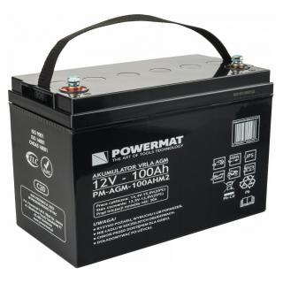 POWERMAT PM-AGM-100AHM2 Olovený akumulátor, batéria