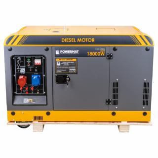 POWERMAT PM-AGR-18000MD DIESELOVÝ GENERÁTOR / ELEKTROCENTRALA 18KW 30HP 230V 400V AVR