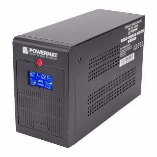 POWERMAT PM-UPS-1200M Záložný zdroj s LCD displejom pre PC, servery, ochrana (UPS) 1200VA / 720W