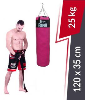 Boxerské vrece model SUPER 120/35 vyplnené 25 Kg Ring Sport ružové (RIng RWR-120)