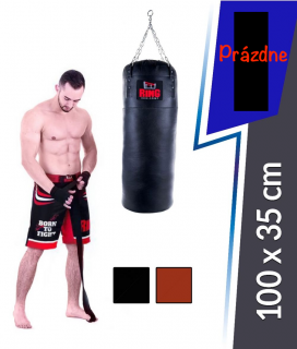 Boxerské vrece Premium z pravej kože 100x35 cm nevyplnené Ring Sport (Ring RW-100SP-1)