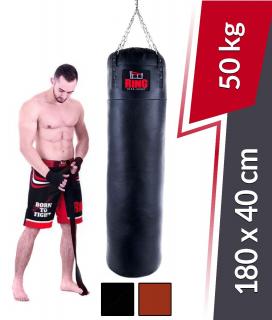 Boxerské vrece Premium z pravej kože 180x40 cm 50 Kg Ring Sport (RW-180S-1)