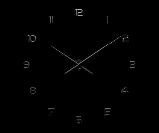 Nalepovacie  nástenné hodiny s číslami- Black