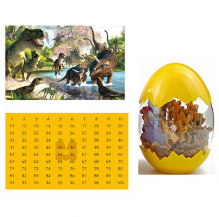 Puzzle Dinosauri v XL vajci- žlté (akcia len do vypredania zásob!)