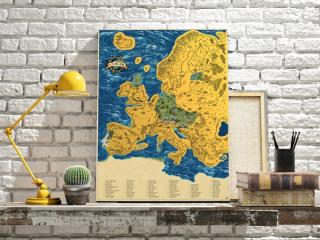 Stieracia mapa EURÓPA- Luxus zlatá (akcia do vypredania zásob)