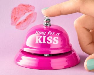 Stolný zvonček  Ring for a kiss  ružový