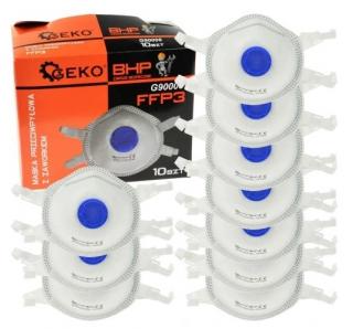 Geko G90008 Polomaska s ventilom - Respirátor FFP3 10ks