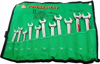 Jonnesway W26411SA Kľúče očko vidlicové 11ks,coľové  3/8"-1"  - PROFI (Profesionálna sada palcových kľúčov)