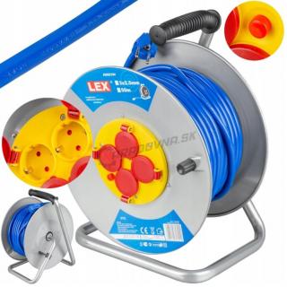 LEX 2193 Predlžovací kábel 25m na bubne 3x2,5mm (Bubnová predlžovačka 25m)