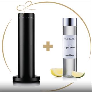 AlfaPureo difuzér Tower black + 200 ml Light citrus – dezinfekčný aroma olej