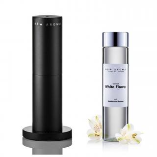 AlfaPureo difuzér Tower black + 200 ml White Flower – dezinfekčný aroma olej
