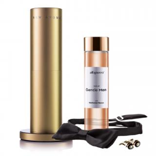 AlfaPureo difuzér Tower gold + 200 ml Gentle man – dezinfekčný aroma olej