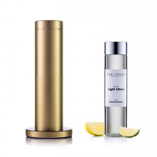 AlfaPureo difuzér Tower gold + 200 ml Light citrus – dezinfekčný aroma olej