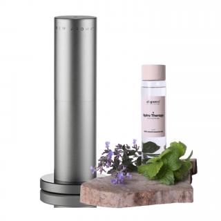 AlfaPureo difuzér Tower silver + 200 ml Spiro Therapy s obsahom 100%-ne prírodných silíc
