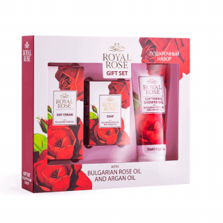 Darčekový set pre ženy - denný krém, mydlo a sprchový gél Royal Rose
