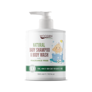 Detský sprchový gél a šampón na vlasy 2v1 bez parfumácie WoodenSpoon 300 ml