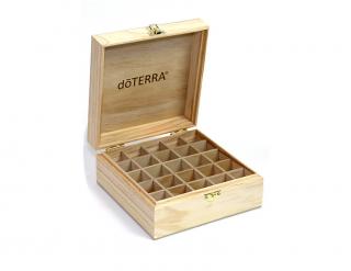 DoTerra drevený box s gravírovaným logom 25x15 ml