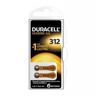 DURACELL 312 EASYTAB 1.4V batérie do načúvacích prístrojov 1x6 ks