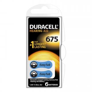 DURACELL 675 EASYTAB 1.4V batérie do načúvacích prístrojov 1x6 ks