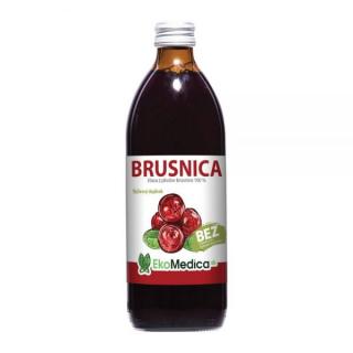 EkoMedica Brusnica 100% šťava 500ml