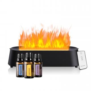 Zdravko Relax USB difúzer Fire čierny  + DoTERRA Trio esenciálnych olejov 3x5ml