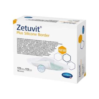 Zetuvit Plus Silicone Border kompres sterilný 17,5x17,5 cm, 1x10 ks