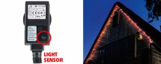 LED svietiaci reťazec, svetelný senzor, 7m, IP44, 230V KTL 108/RD (LED SVIETIACI REŤAZEC SO SVETELNÝM SENZOROM)