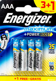 Mikrotužkové baterky Energizer Maximum Tužka AAA/3+1 (Mikro-Tužkové baterky - Energizer Maximum Mikrotužka AAA/3+1)