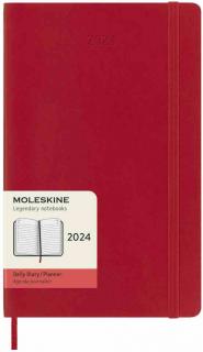 Moleskine Diár 2024 - L (A5) | Denný | Mäkká väzba | Červený