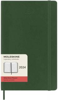 Moleskine Diár 2024 - L (A5) | Denný | Mäkká väzba | Zelený