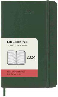 Moleskine Diár 2024 - S (A6) | Denný | Mäkká väzba | Zelený