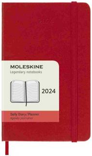 Moleskine Diár 2024 - S (A6) | Denný | Tvrdá väzba | Červený