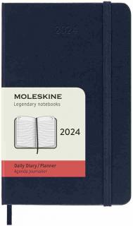 Moleskine Diár 2024 - S (A6) | Denný | Tvrdá väzba | Modrý