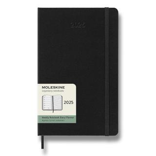 Moleskine Diár 2025 - L (A5) | Týždenný | Tvrdá väzba | Čierny