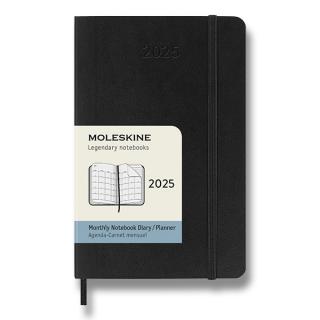 Moleskine Diár 2025 - S (A6) | Mesačný | Mäkká väzba | Čierny